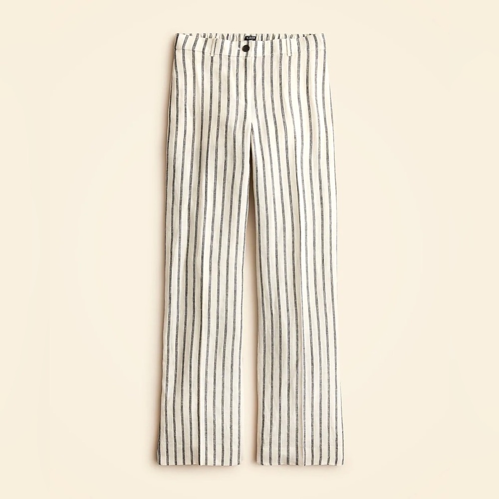 J. Crew Harbor Pants in Striped Linen Size XS